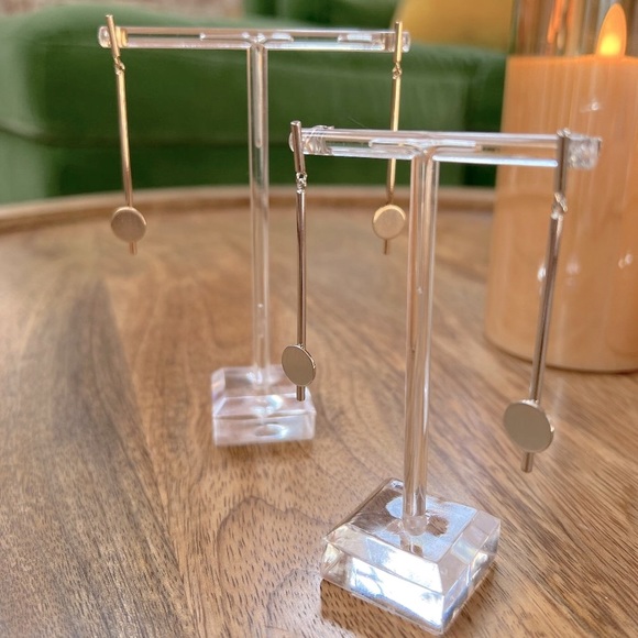 Brushed Metal Dangle Disc Earrings - Picture 6 of 16